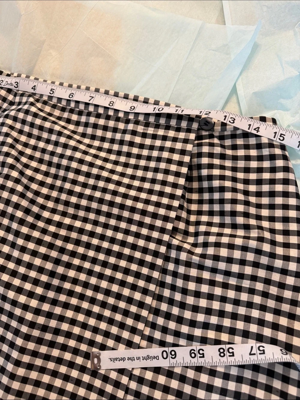 Liz Claiborne Black and White Gingham Midi Skirt Size 10P - Picture 3 of 6